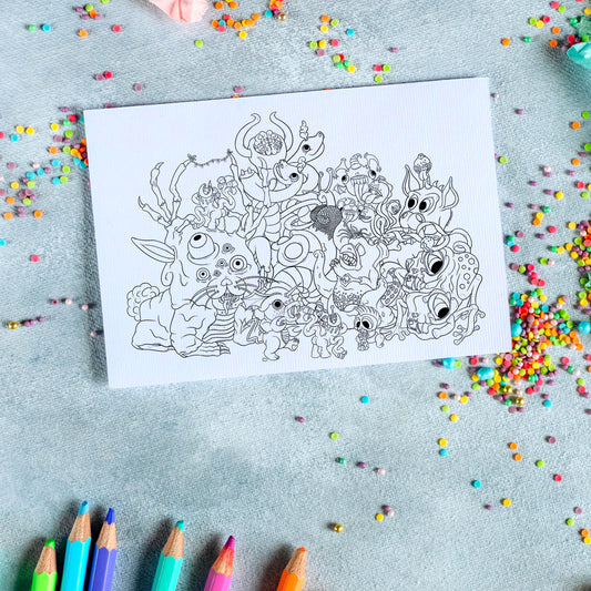 Monster Colouring Sheet